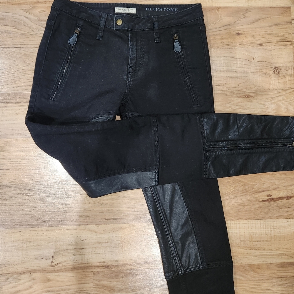 Burberry Denim and Leather Jeans
